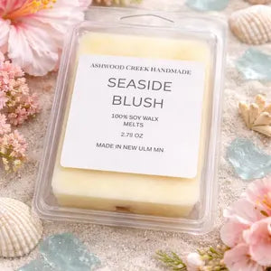 Wax Melt label says Seaside Blush Wax Melt
