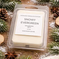 Wax Melt label says Snowy Evergreen Wax Melt